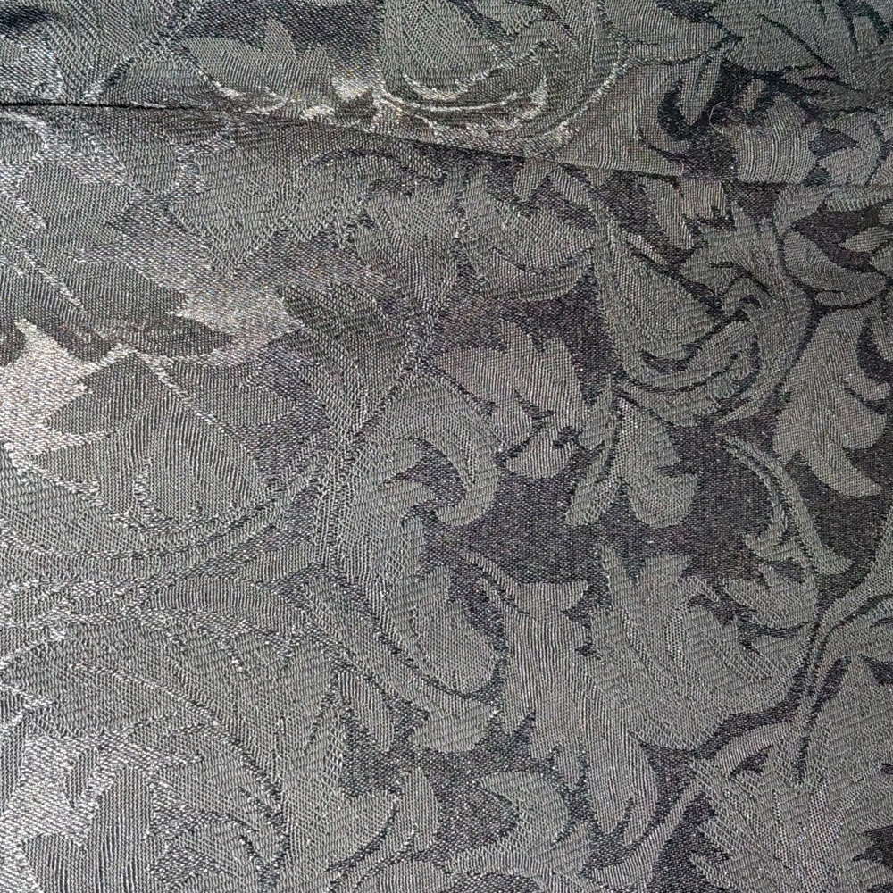EUC George Long Black Lined Jacket Car Coat 18W-20W Floral Jacquard 2 Pockets